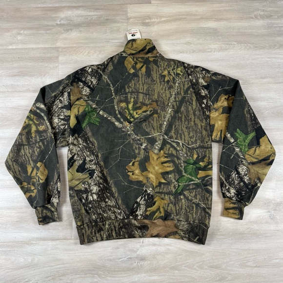Vintage Mossy Oak 1/4 Zip Camo Pullover Sweatshirt Hunting Outdoors Mens L NWT - Picture 6 of 6